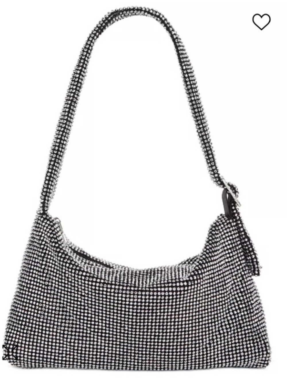 Crystal Embellished Shoulder Bag in Silver